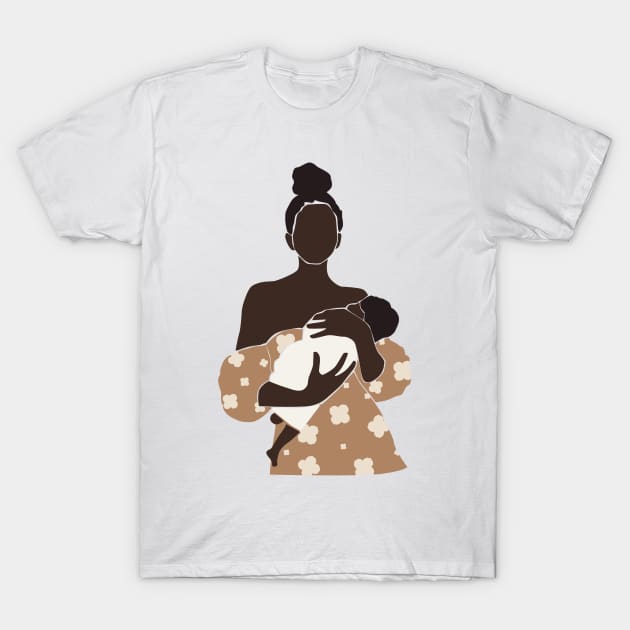 Abstract pregnant women silhouette Illustration T-Shirt by NJORDUR